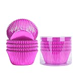 LZYMLA Paquete de 500 moldes para cupcakes de aluminio, moldes para muffins de tamaño estándar, envoltorios para cupcakes, tazas desechables para hornear, para bodas, cumpleaños, fiestas, 8 colores