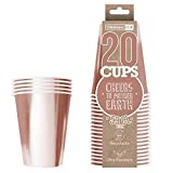 Paquete de 20 vasos originales oficiales en papel oro rosa | Vasos de Cartón Americanos en Oro Rosa 53 cl | pong de cerveza | Vasos de Papel Reciclable Ultra Resistentes | OriginalCup®