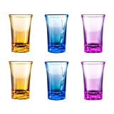 Vasos de Chupito, Vasos de Acrílico Vasos de Chupito para Licores y Licores, 35 ml, Paquete de 6, Color