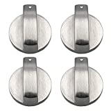 Perilla de cocina de gas Xutong, 4 piezas, 6 mm, metal, color plateado, para controlar la superficie de cocción