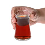 Juego de té turco de 6 tazas de vidrio: té de vidrio transparente tradicional, tazas de té y tazas de café