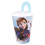 Vaso Deportivo con Pajita y Tapa 430 ml para Niños en plástico libre de BPA (Frozen 2)