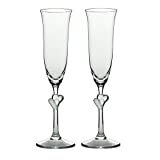 Stölzle Lausitz 388 52 07 - Juego de 2 copas de champán L'Amour, con corazón de satén, 175 ml