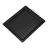 Lacotis Plancha para Barbacoa de Hierro Fundido, Plancha para Barbacoa Rectangular Antiadherente, Accesorio para Barbacoa de Gas, Universal, para Camping