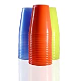 Juego de vasos de plástico reutilizables Sidra.  Cantidad 75 piezas / bolsa 25 de cada color.  Vasos de plástico de 480 ml para fiestas, cumpleaños, etc.