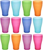 idea-station Neo vasos de plástico [12 x 450 ml] - de colores - vasos de cóctel de plástico rígido lavables - vaso de plástico para niños - para cerveza, agua, camping