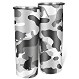 Lukdofur Taza de café aislada y gatos Taza de viaje aislada de acero inoxidable para el hogar, la oficina, la escuela, con tapas y pajita, multicolor 600 ml (20 oz)