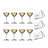 Copas de vino Riedel Vinum Chablis Chardonnay (pack de 8) con 3 paños de microfibra (4 piezas)