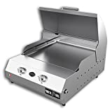Barbacoa de gas profesional Fry Top 500 Teppan encimera 2 fuegos made in Italy
