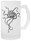 Taza de cerveza transparente con grandes tentáculos de pulpo, taza para hombres y mujeres, cerveza