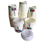OFERTA 2000 piezas: 1000 PCS TAZAS DE PAPEL 4 oz 100 ml TAZAS DE CAFÉ + 1000 PCS TAPAS CON AGUJERO PARA SACAR TAZAS DE EXPRESO