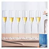 Copas de champán 6 piezas de elegantes copas de champán de cristal, copas de vino clásicas, copas de cristal de lujo sin tales, regalos en caja de 140 ml.  vasos flû