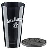 Jack Daniels Old No. 7 - Juego de vasos de bar de whisky de vidrio negro