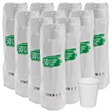Eurocali 500 Vasos de Papel Compostables Biodegradables 180ml Bebidas para Llevar Agua