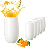 PLATINUX Vasos de vidrio blanco, 370 ml, 6 piezas, Exclusivee