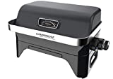 Campingaz Attitude2go, barbacoa de balcón portátil Little Smoke, mini barbacoa de camping con tapa, termómetro y parrilla de hierro fundido, funciona con cilindro de gas R907, negro