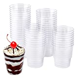 Matana 48 Vasos de postre de plástico, Copas de postre, 240ml - Transparente