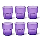 Omada Design Set 6 Vasos de Agua 30 cl, Apilables, Plástico Exterior, Apto para lavavajillas, Made in Italy, Unglassy Line, Morado