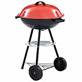 Festnight Portable XXL Barbacoa de Carbón Hervidor con Ruedas 44cm, Barbacoa de Gas, Estufas de Camping, Parrilla de Barbacoa de Gas, Barbacoa de Gas