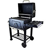 Barbacoa de carbón para barbacoa, parrilla de carbón para jardín al aire libre, parrilla para asar, camping, cocina, sacacorchos, ventiladores de aire (XL)