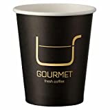400 vasos para bebidas frías y calientes, forrados con cartón, 200 ml, motivo: GOURMET Fresh Coffee, ideal para bebidas de todo tipo.