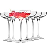 Krosno Copas Flauta Copa de champán Copa de cristal |  Juego de 6 |  240ML |  Colección Armonía |  ideal para el hogar, fiestas en restaurantes y recepciones |  Apto para lavavajillas y microondas.