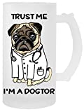 Confía en mí, soy un perro Dogtor, taza de cerveza transparente, taza para hombres y mujeres, cerveza