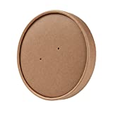 GREENBOX Tapa desechable ecológica para vasos ecológicos 600ml, 800ml, compostable, con interior de PLA y orificios de vapor, 25 tapas biodegradables, en cartón marrón