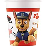 Procos 93470 - vasos de fiesta Paw Patrol Ready for Action, máx.  200 ml, 8 piezas, vasos de papel desechables, para fiestas de cumpleaños infantiles, vajilla para fiestas