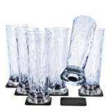 Vasos magnéticos silwy® de plástico de alta tecnología, incl.  Almohadillas de gel de nanometal: vasos de camping antideslizantes, accesorios para barcos y yates (cerveza // 0,5 l // juego de 6)