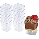 MATANA -100 Vasos de Postre de Plástico Transparente - Vasos de Plástico para Bocadillos - Porción Individual 60ml