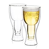 Juego de 2 vasos de cerveza de doble pared, vasos de media pinta, vaso Hurricane de 250 ml para el día del padre, jubilación, regalos de cumpleaños para hombres, papá, padre, abuelo, mujer,