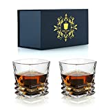 Juego de vasos de whisky de 2 - 300 ml / 10 oz Vasos de whisky irlandés de lujo Bourbon Scotch Cognac - Vasos para beber Caja de regalo para hombres Papá Esposo Día del padre Cumpleaños