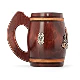 Jarra de cerveza de roble hecha a mano - Jarra de cerveza de madera de roble - Regalo para los amantes y entusiastas de la cerveza artesanal