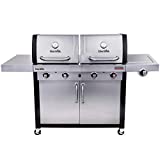Char-Broil Professional Serie 4600 S - Barbacoa a gas de 4 quemadores con tecnología TRU-Infrared y quemador lateral, acabado en acero inoxidable.