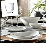 Pagano home Bormioli Prometeo juego de platos para 12 personas con ensaladera y 12 vasos para un total de 49 piezas