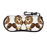 Estuche blando para gafas de sol para mujeres y hombres malos Estuche protector para gafas antiarañazos de goma con estampado de castor