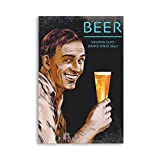SHENGHUA Sin marco 60X90cm Impresión de lienzo Cartel de cerveza Amantes de la cerveza Cartel de cerveza Ayuda a los niños Cartel de lienzo