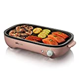 Parrilla de barbacoa Parrilla sin humo incorporada Parrilla eléctrica de 1200 W Parrilla de barbacoa antiadherente extraíble Capacidad de parrilla para 3-5 personas Herramientas de barbacoa convenientes Puerto de barbacoa