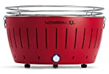 LotusGrill XL LG G435 U RD Barbacoa con pilas y cable de alimentación USB, 43,5 x 25,7 cm, Rojo