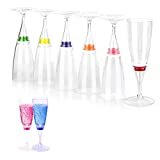 ECOSWAY 6 Copas LED para copas de vino y cava, activadas con liquido y destellantes, para bodas, fiestas, brindis, navidad, ocasiones especiales