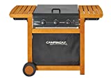 Campingaz Barbacoa a Gas Adelaide 3 Woody, Barbacoa a Gas de 3 Quemadores, Potencia de 14 kW, Parrillas de Acero, 2 Mesas Auxiliares, Transparente