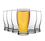 UNISHOP Set de 6 vasos de ciervo de 58 cl, vasos de cristal transparente, aptos para lavavajillas