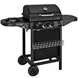 Parrilla Barbacoa a Gas 2+1 Quemadores, 8.7KW, Negra