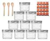 Supremery - Set de 10 vasos de yogur con tapa, ideales para aperitivos y postres, para preparar y presentar alimentos, 100 ml con 3 cucharas, Thermomix TM6 TM5
