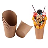 Paquete de 50 cajas desechables para papas fritas, contenedor de comida para llevar, caja de papel kraft para palomitas de maíz, para helados y postres congelados (15 oz)
