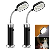 Juego de 2 luces para barbacoa, doble cara, 30 LED, magnéticas, 360 grados, ajustables, resistentes a la intemperie, para exteriores, barbacoa, accesorios para barbacoa, juego (2 luces, colores: negro)