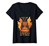 Las gafas de mujer me hacen sexy, las locomotoras me hacen peligrosa Camiseta de cuello en V
