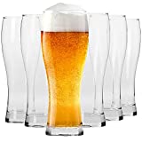 Vasos Altos Krosno Vaso de Cerveza Weizen 0,5 Litros | Juego de 6 | 500ML | Colección Chill | Perfecto para el hogar y fiestas | Apto para lavavajillas y microondas.