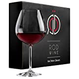 RÖD WINE Copas de vino tinto - Copas de cristal sin plomo - Copa de globo grande y tallo largo - Ideal para degustación, cumpleaños, aniversario o boda - Juego de 3, 650 ml